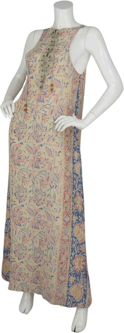Chaser Tie Dye Style Hippie Boho Tapestry Floral Flower silk Lace Maxi Dress